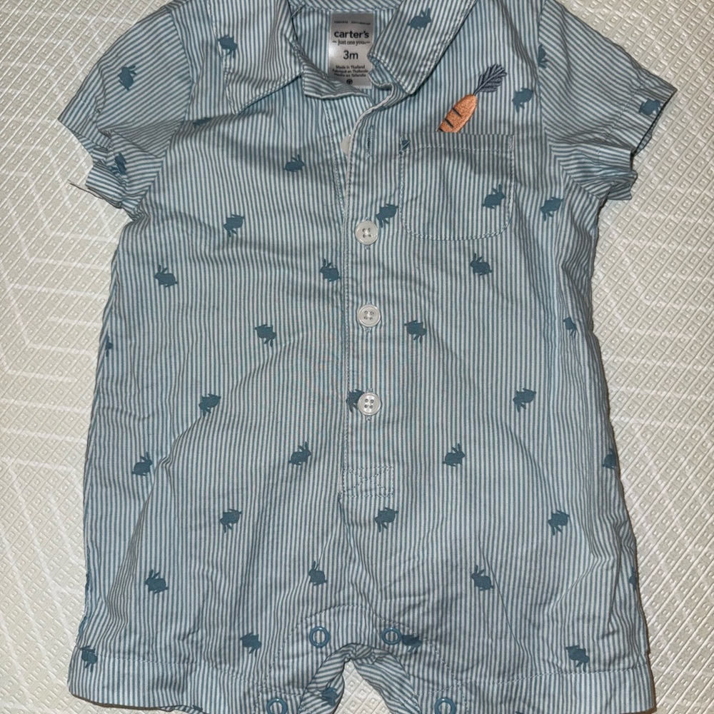 Carter's Teal Striped Baby Outfit